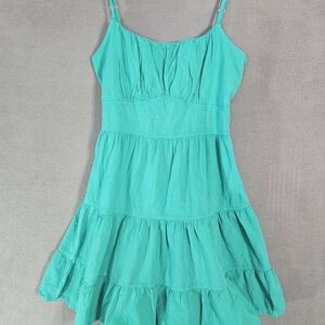 Blanco By Nature Womens Large Tunic Mini Dress Open Back Kelley Green Tank Beach